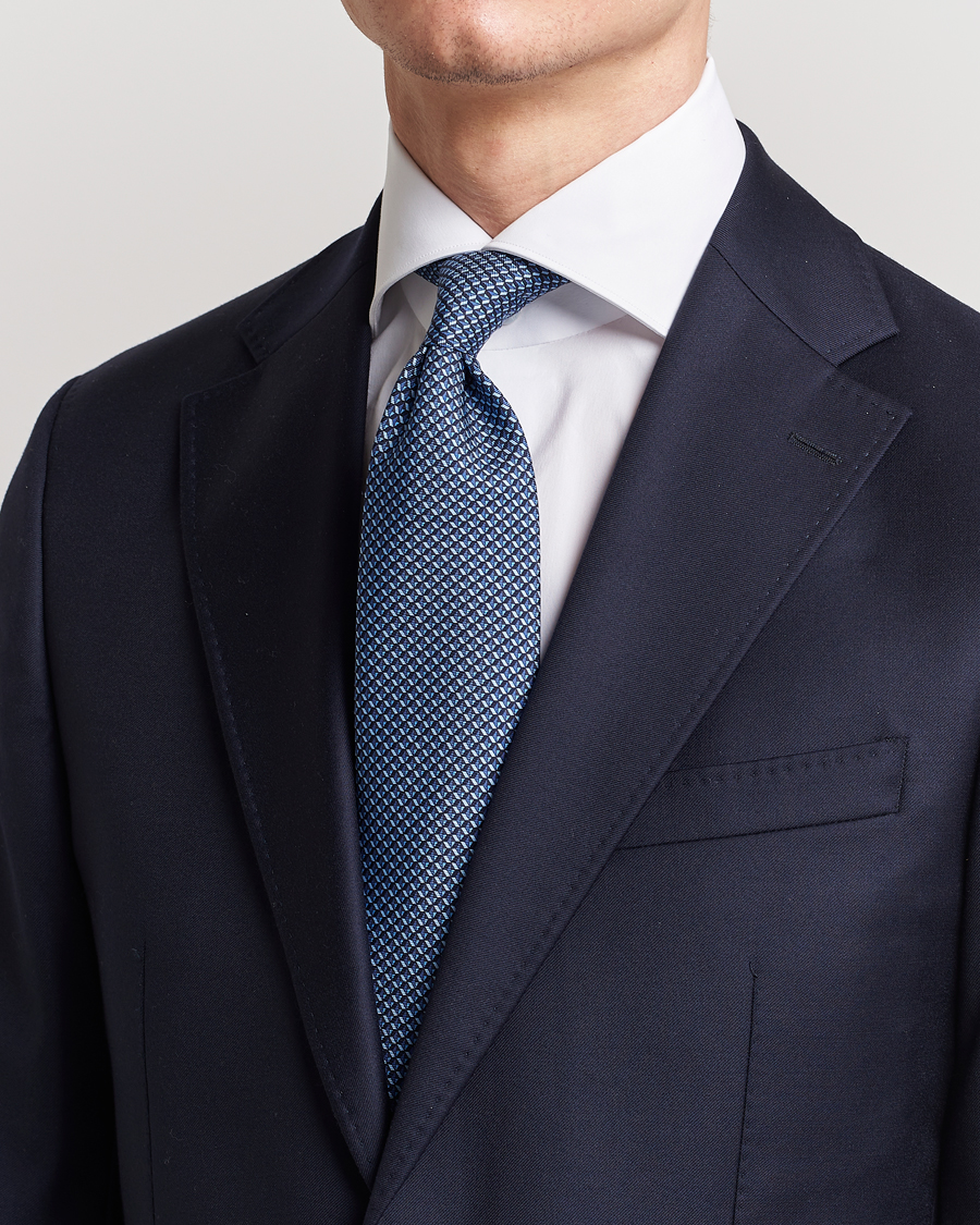Herren | Zegna | Zegna | Geometrical Print Silk Tie Navy