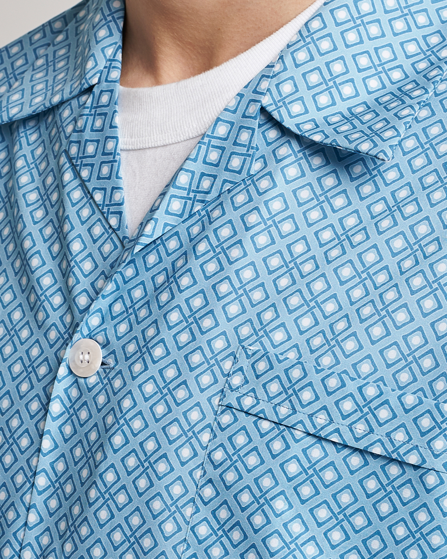Herren | Schlafanzüge & Bademäntel | Derek Rose | Shortie Printed Cotton Pyjama Set Blue