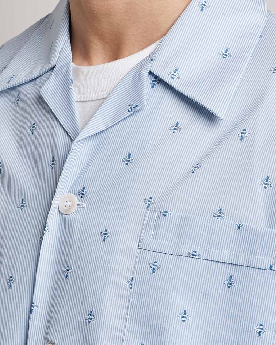 Herren | Schlafanzüge & Bademäntel | Derek Rose | Shortie Printed Cotton Pyjama Set Blue