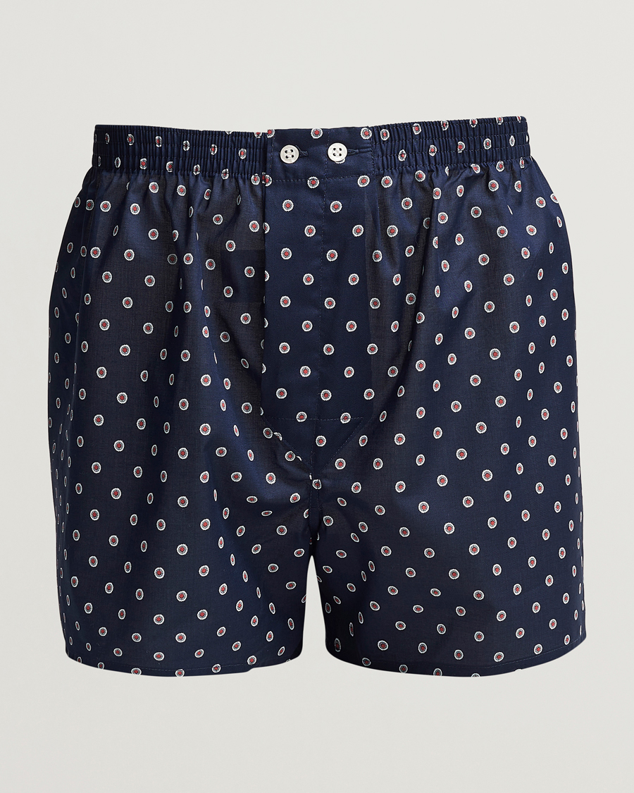 Herren | Unterwäsche | Derek Rose | Classic Fit Woven Cotton Boxer Shorts Navy