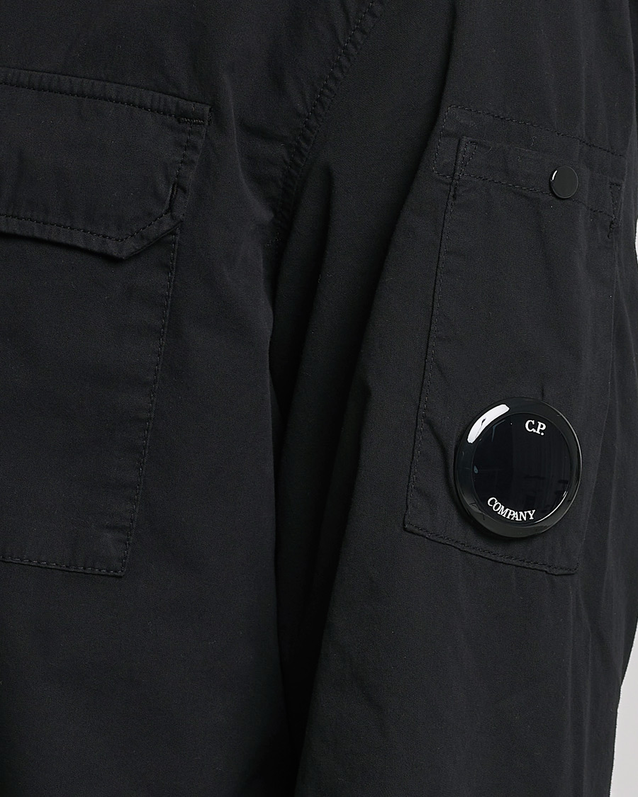 Herren | Hemden | C.P. Company | Garment Dyed Gabardine Zip Shirt Jacket Black