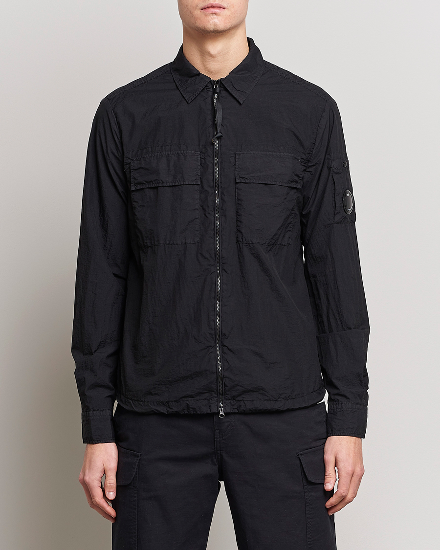 Herren | Overshirts | C.P. Company | Taylon L Nylon Zip Shirt Jacket Black