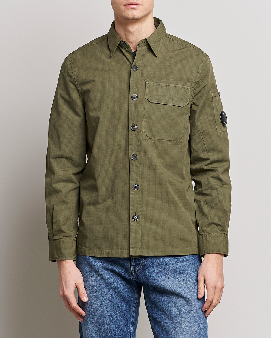 Herren | Overshirts | C.P. Company | Cotton Rip Stop Overshirt Green