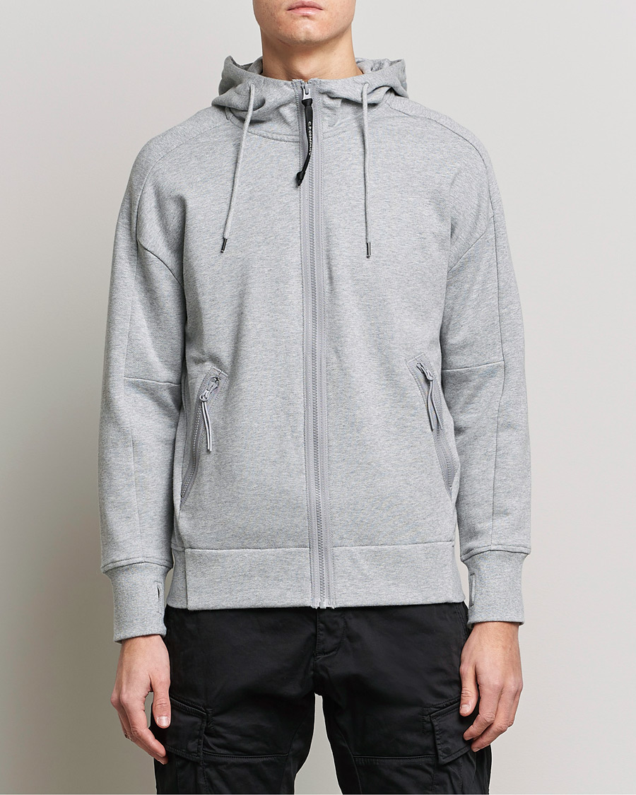 Herren |  | C.P. Company | Diagonal Raised Fleece Full Zip Goggle Hoodie Grey