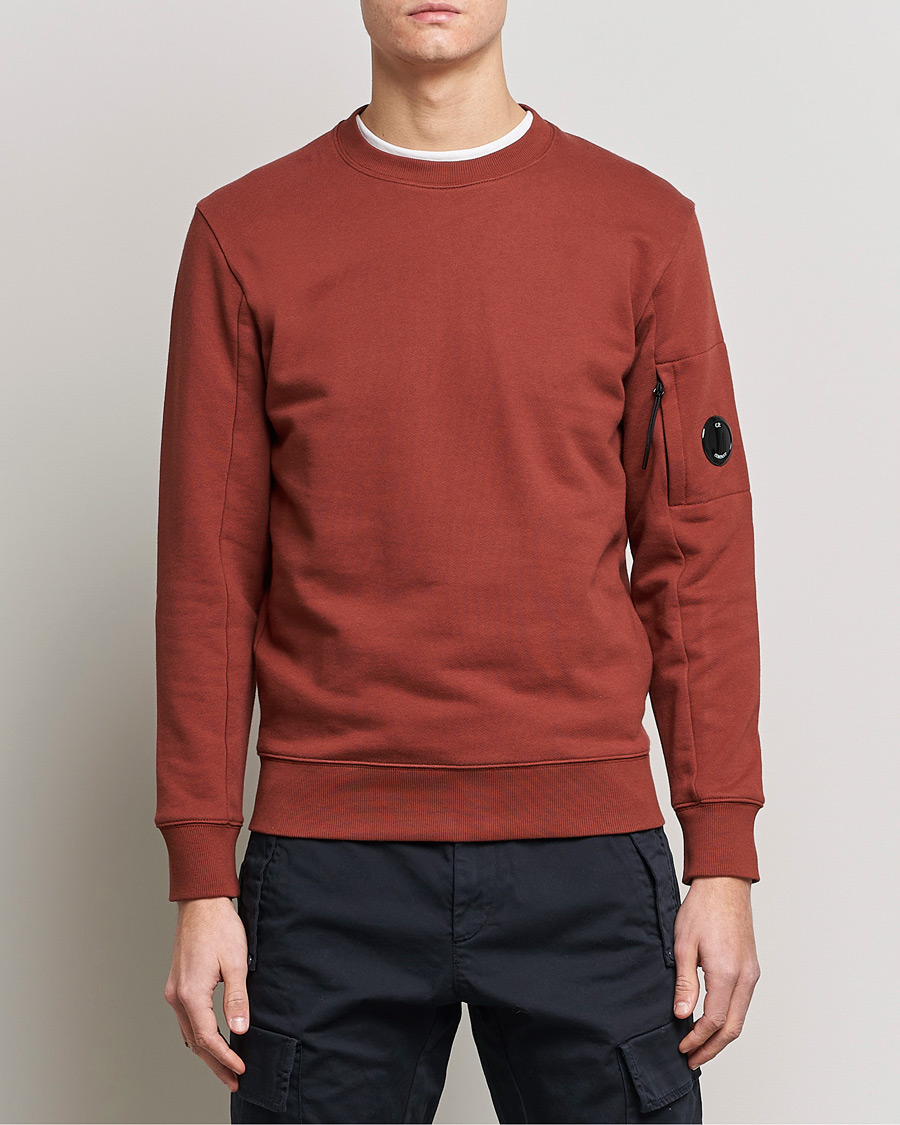 Herren | C.P. Company | C.P. Company | Diagonal Raised Fleece Lens Sweatshirt Rust