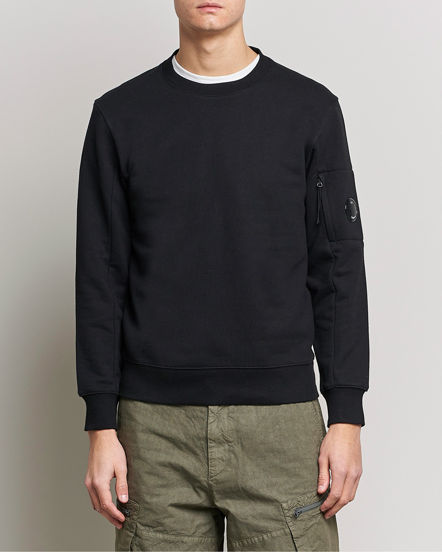 Herren | C.P. Company | C.P. Company | Diagonal Raised Fleece Lens Sweatshirt Black