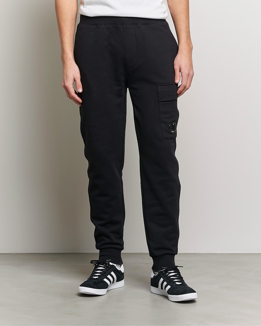 Herren | Joggpants | C.P. Company | Diagonal Raised Fleece Lens Sweatpants Black