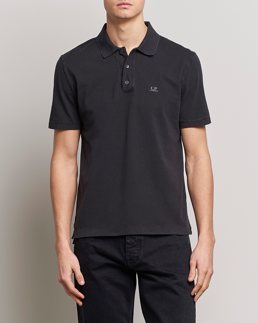 Herren | Poloshirt | C.P. Company | Old Dyed Cotton Jersey Polo Black