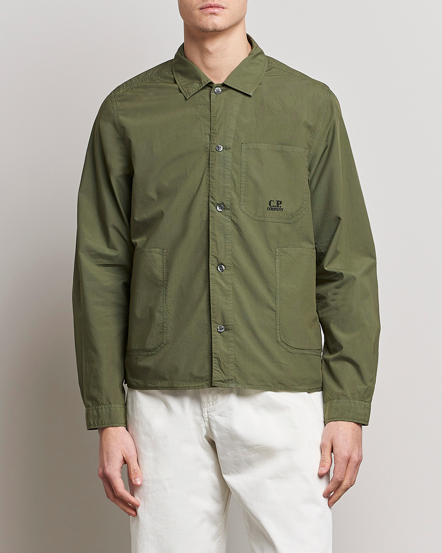Herren | Overshirts | C.P. Company | Popline Garment Dyed Overshirt Green