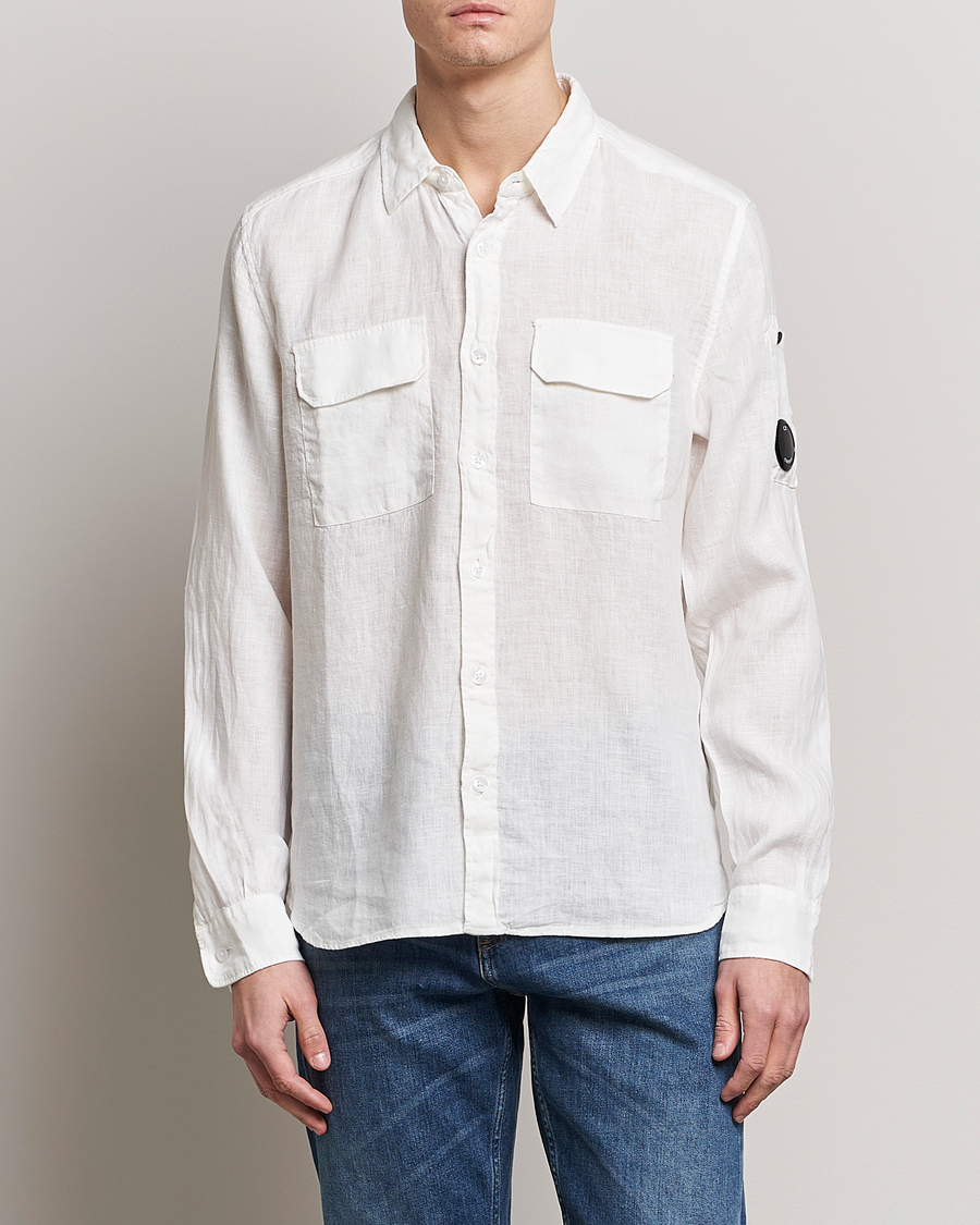Herren | Leinenhemden | C.P. Company | Long Sleeve Linen Shirt White
