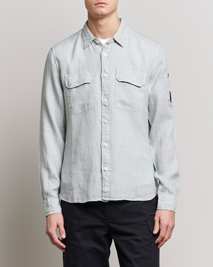 Herren | C.P. Company | C.P. Company | Long Sleeve Linen Shirt Ocean