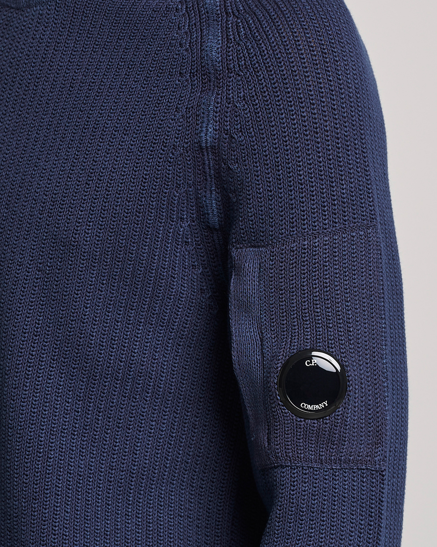 Herren | Pullover | C.P. Company | Cotton Crepe Special Dyed Knitted Crewneck Navy