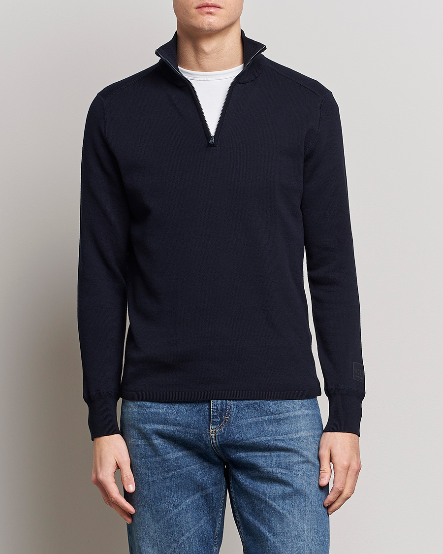 Herren | | C.P. Company | Metropolis Cotton Crepe Half Zip Navy