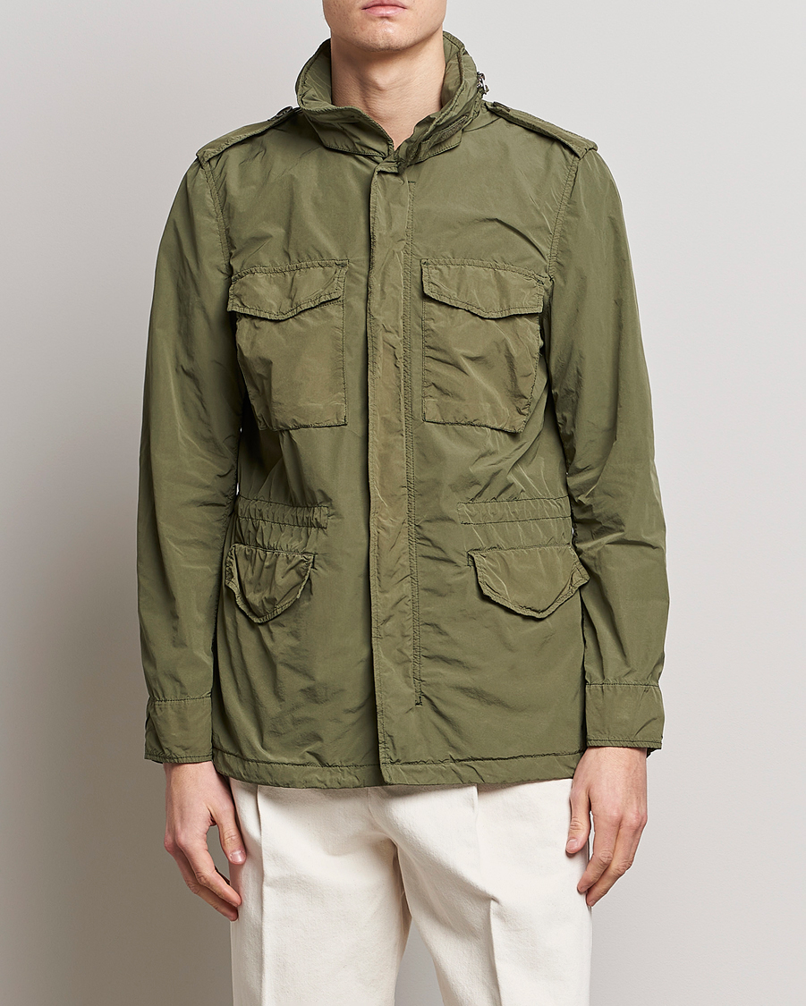 Herren | Frühlingsjacken | Aspesi | Giubotto Garment Dyed Field Jacket Army Green