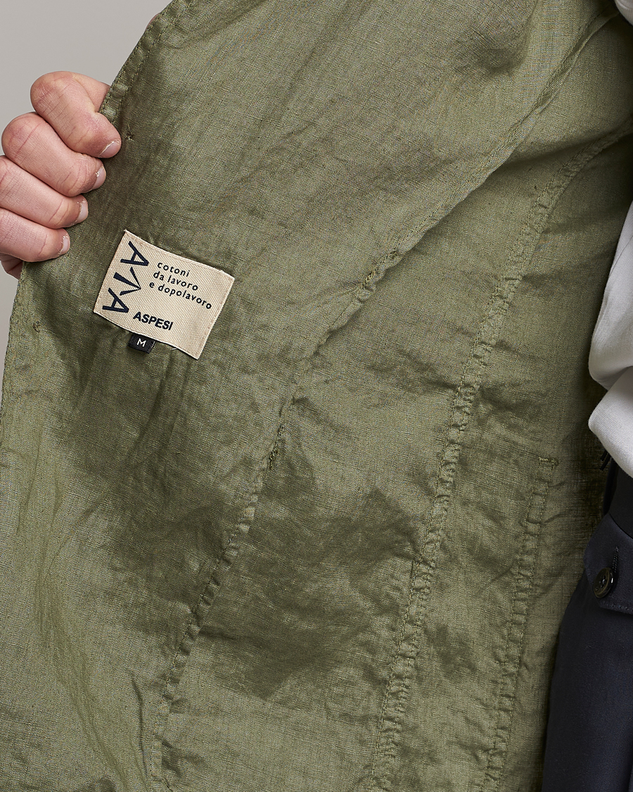 Herren | Sakkos | Aspesi | Samuraki Linen Blazer Army Green