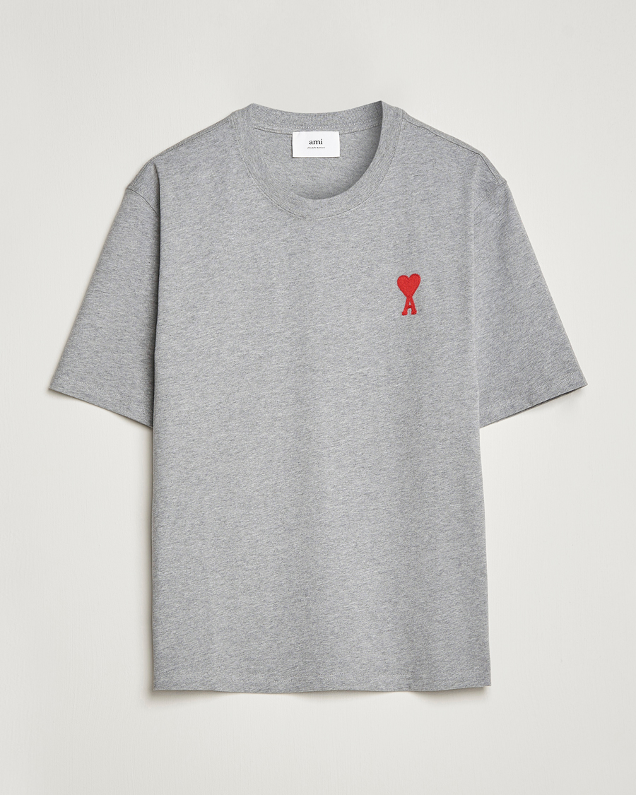 Herren | T-Shirts | AMI | Big Heart Short Sleeve T-Shirt Heather Grey