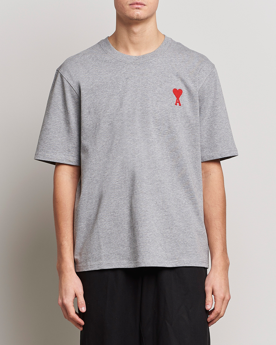 Herren | T-Shirts | AMI | Big Heart Short Sleeve T-Shirt Heather Grey