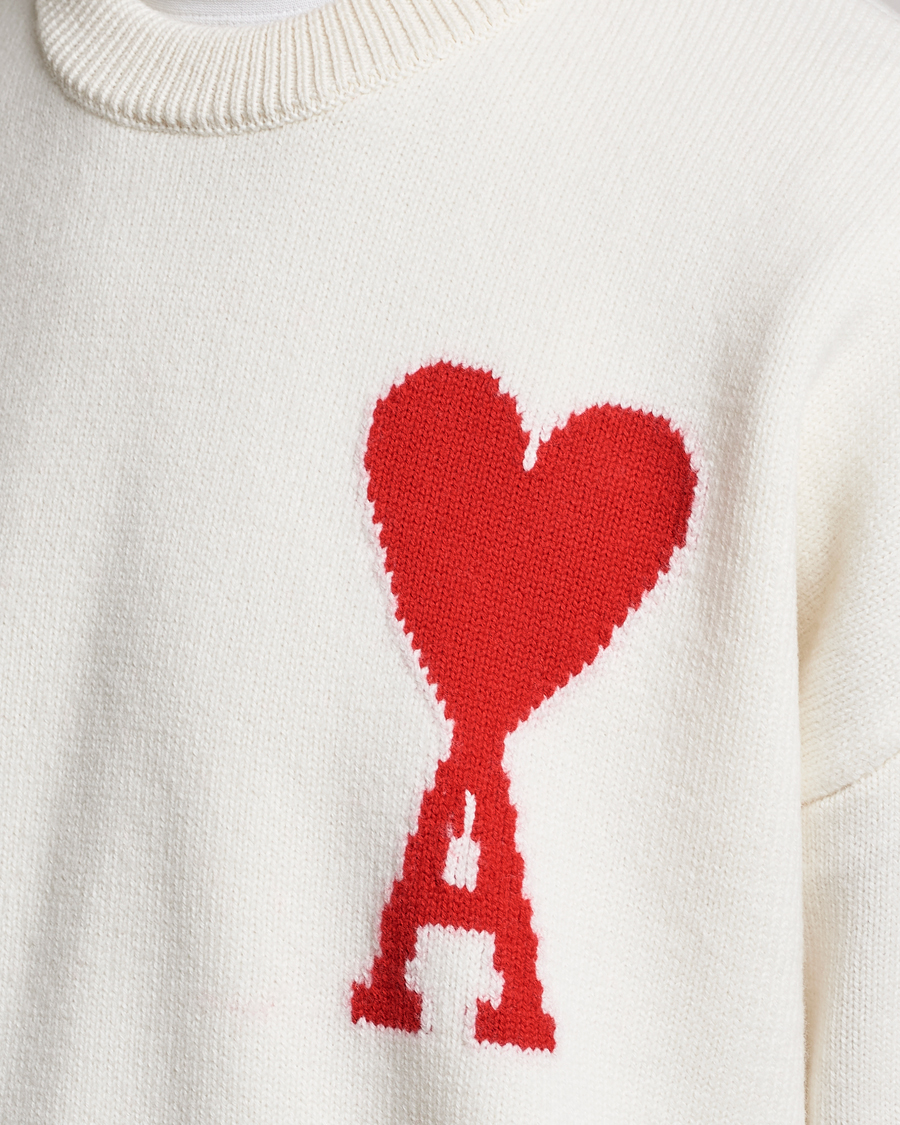 Herren | Pullover | AMI | Big Heart Wool Sweater Off White