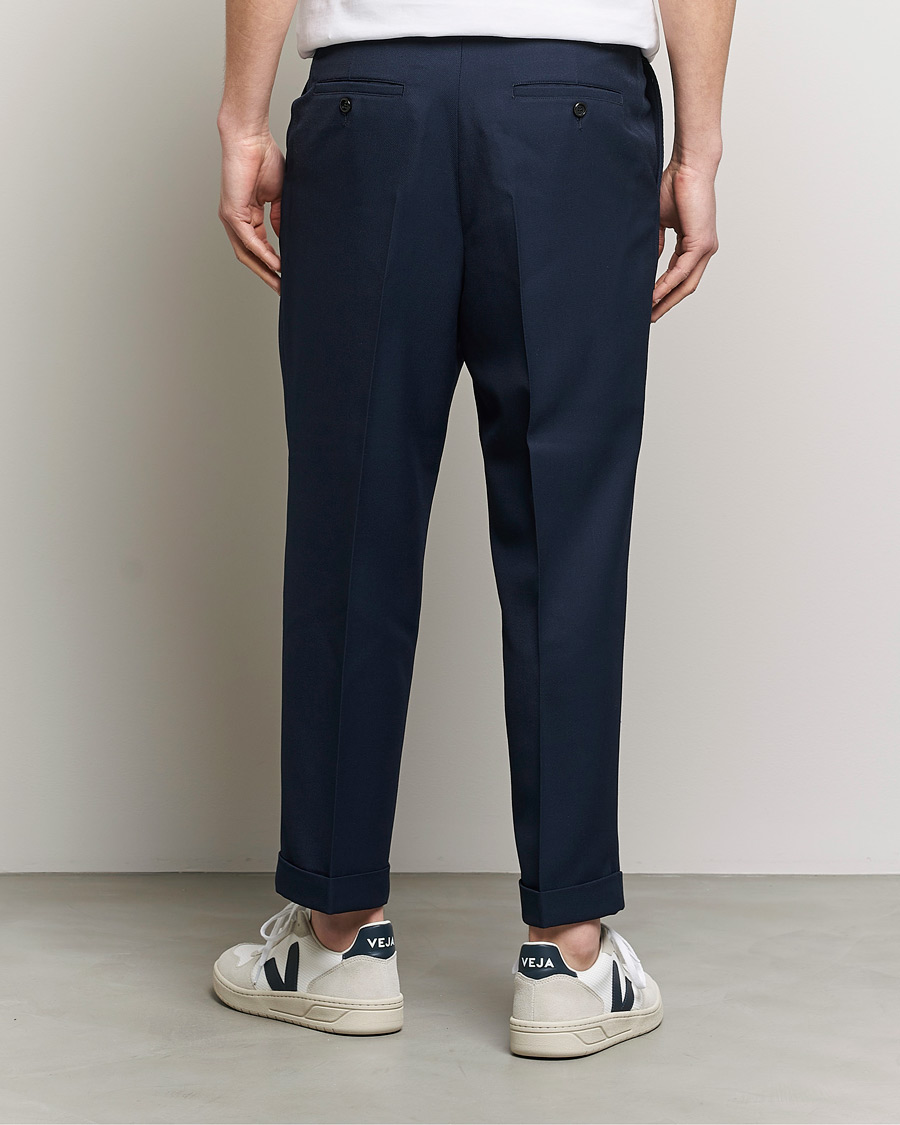Herren | Hosen | AMI | Wool Carrot Fit Trousers Navy