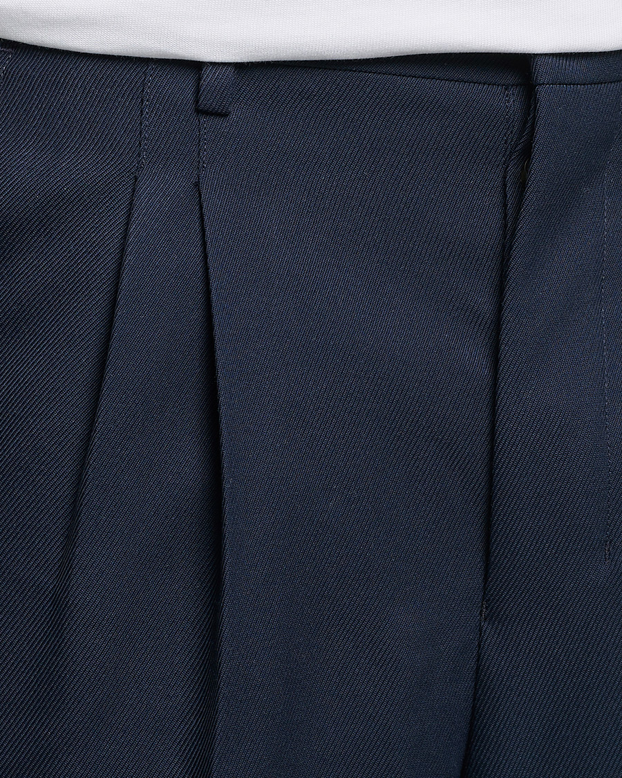 Herren | Hosen | AMI | Wool Carrot Fit Trousers Navy