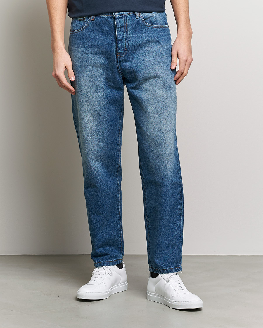 Herren | Tapered fit | AMI | Tapered Jeans Used Blue Wash