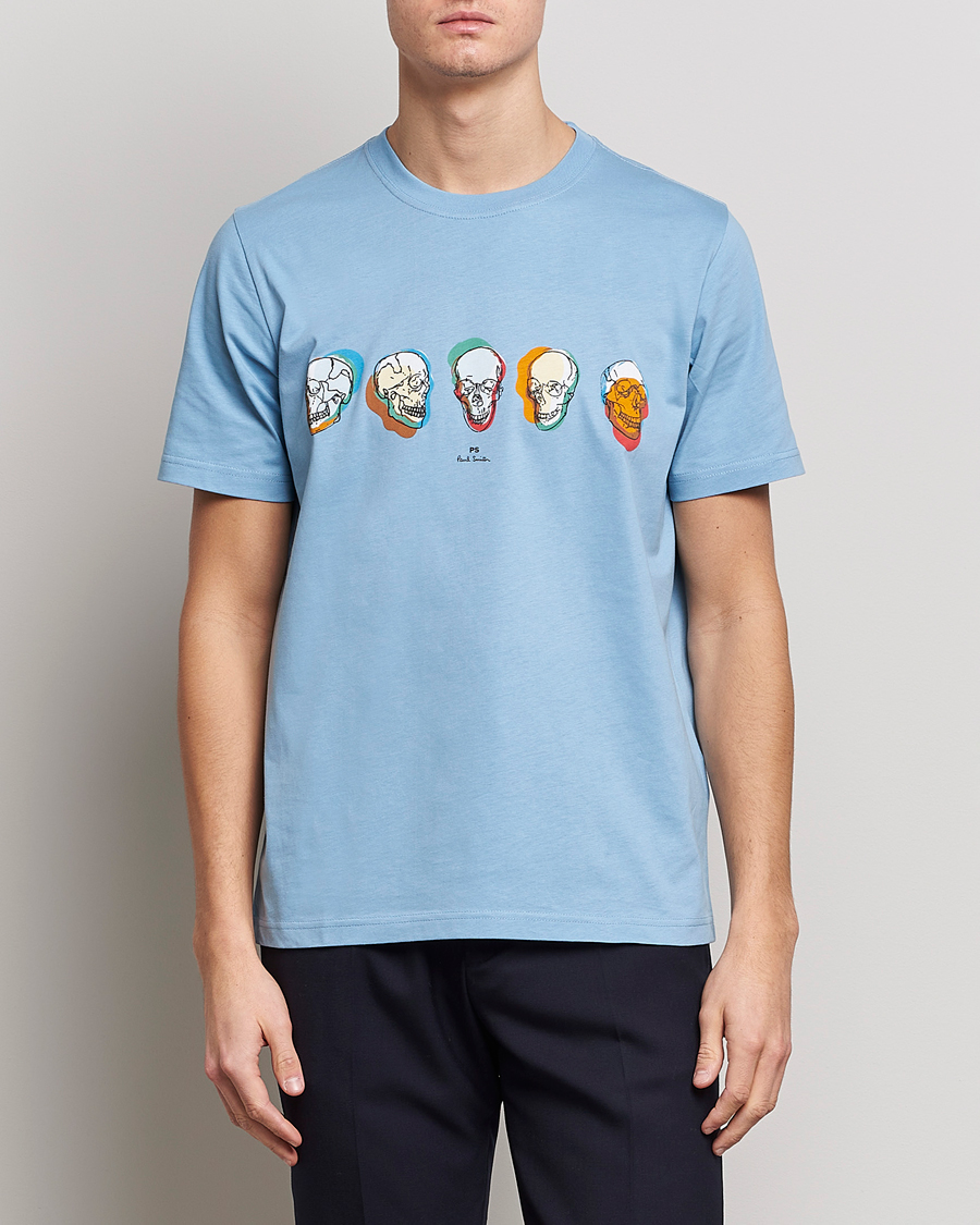 Herren | PS Paul Smith | PS Paul Smith | Organic Cotton Skull T-Shirt Light Blue