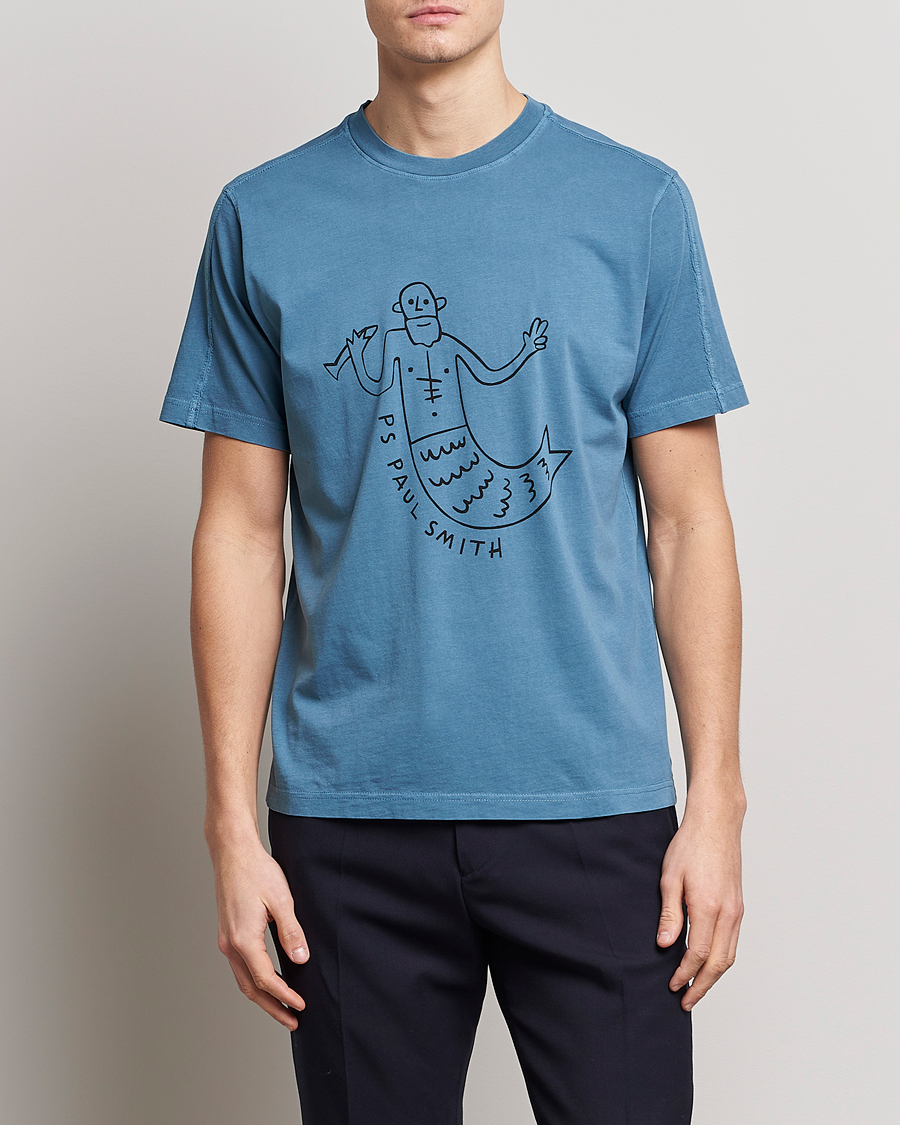 Herren | Paul Smith | PS Paul Smith | Organic Cotton Manmaid T-Shirt Blue