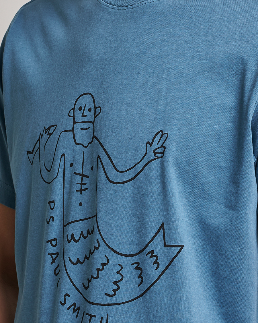 Herren | T-Shirts | PS Paul Smith | Organic Cotton Manmaid T-Shirt Blue