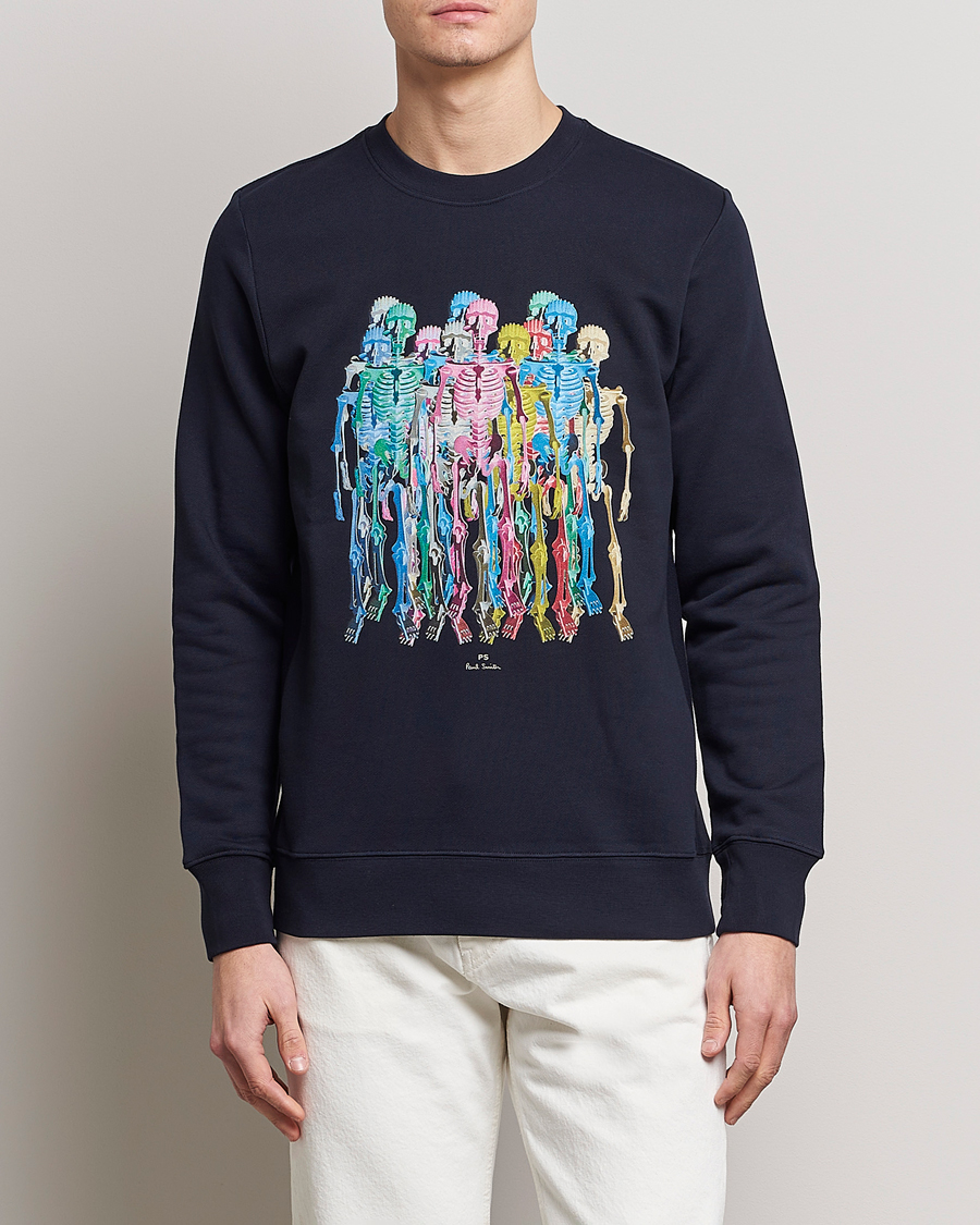 Herren | Paul Smith | PS Paul Smith | Organic Cotton Skeleton Sweatshirt Blue