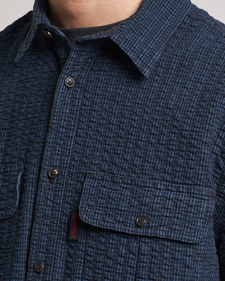 Herren | Hemden | Gramicci | Garment Dyed Seersucker Canyon Shirt Royal Blue