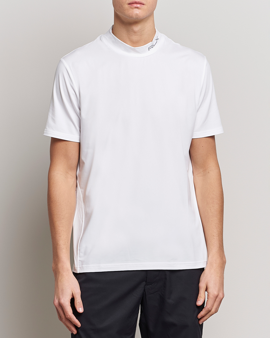 Herren | Weiße T-Shirts | RLX Ralph Lauren | Airflow Performance Mock Neck T-Shirt White
