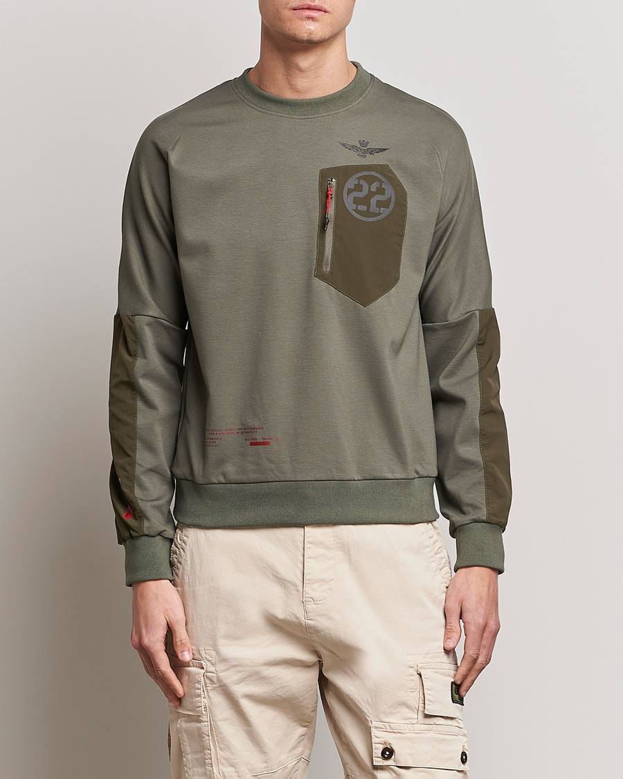 Herren | Pullover | Aeronautica Militare | Felpa Girocollo Zip Sweater Dark Green