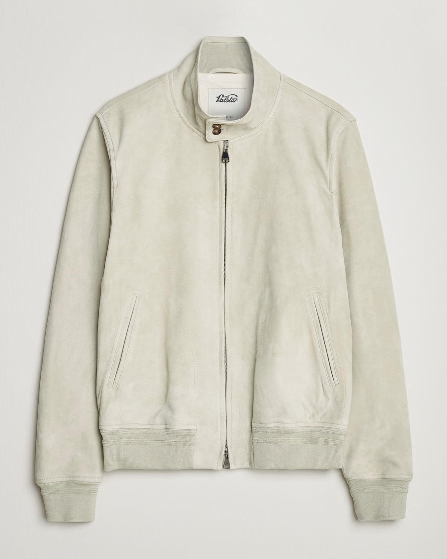 Herren | Jacken | Valstar | Suede Zip Blouson Silver Grey