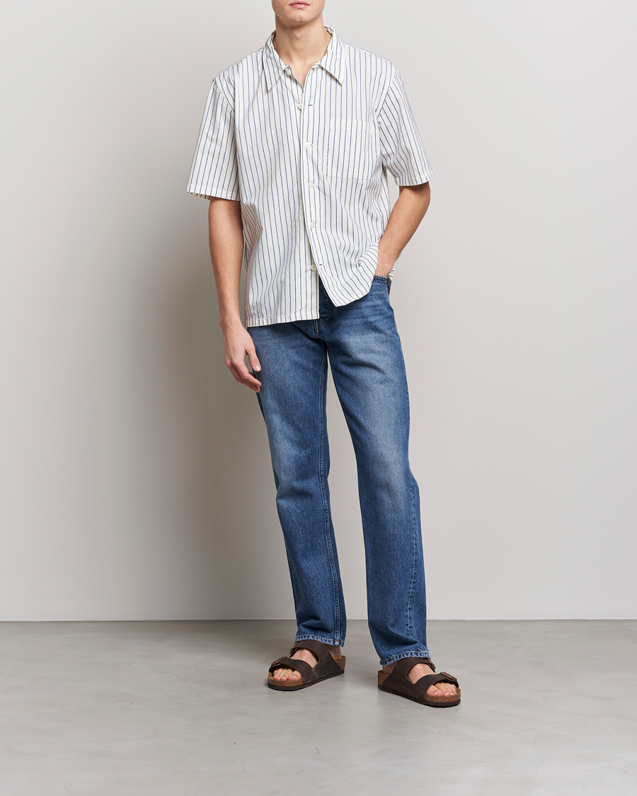 Herren | Hemden | Sunflower | Spacey Striped Camp Shirt Blue/White