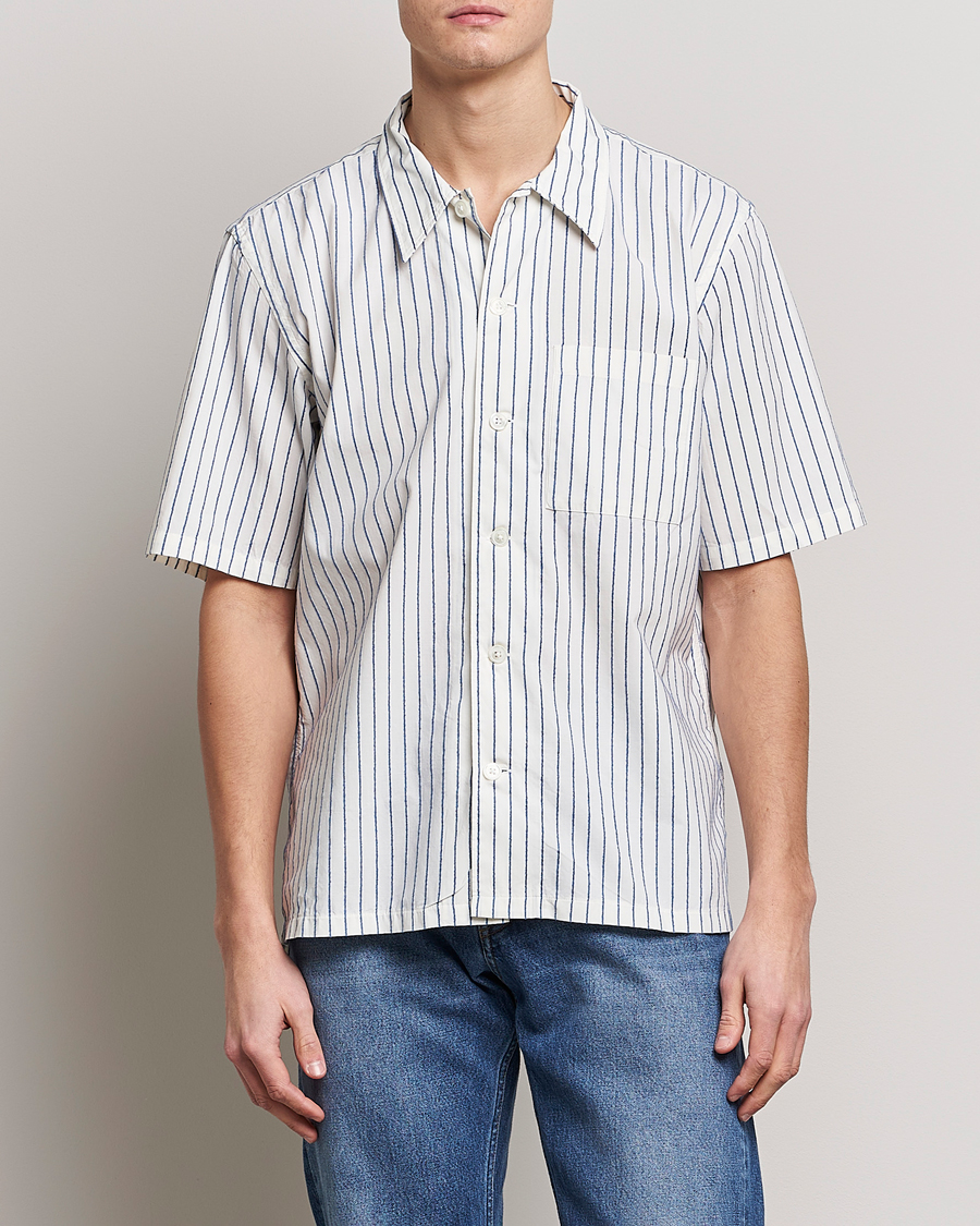 Herren | Hemden | Sunflower | Spacey Striped Camp Shirt Blue/White