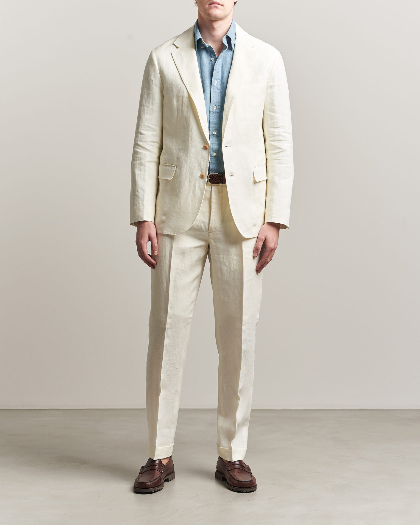 Herren | Hosen | Polo Ralph Lauren | Linen Pleated Trousers Cream