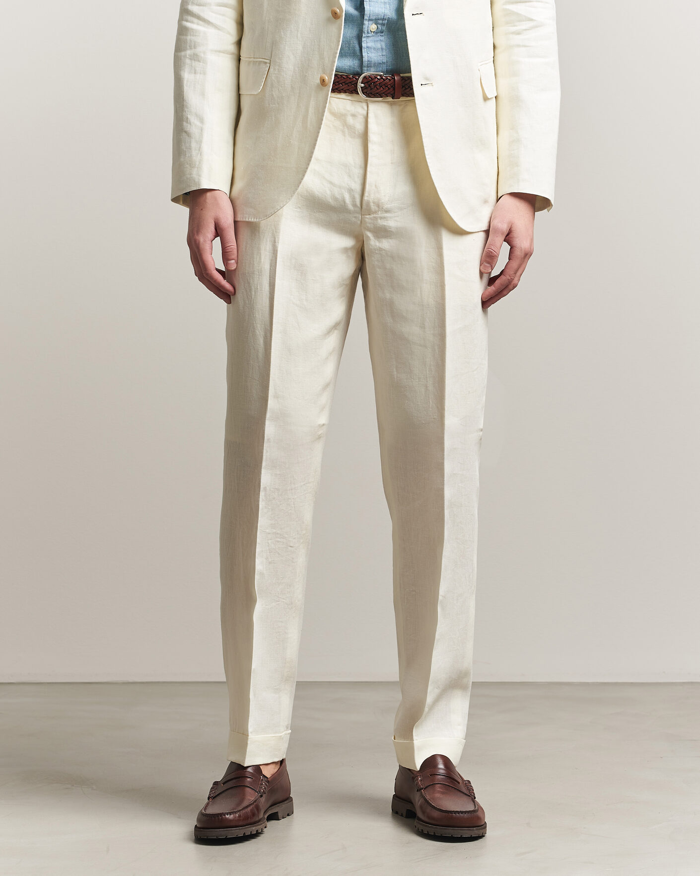 Herren | Hosen | Polo Ralph Lauren | Linen Pleated Trousers Cream