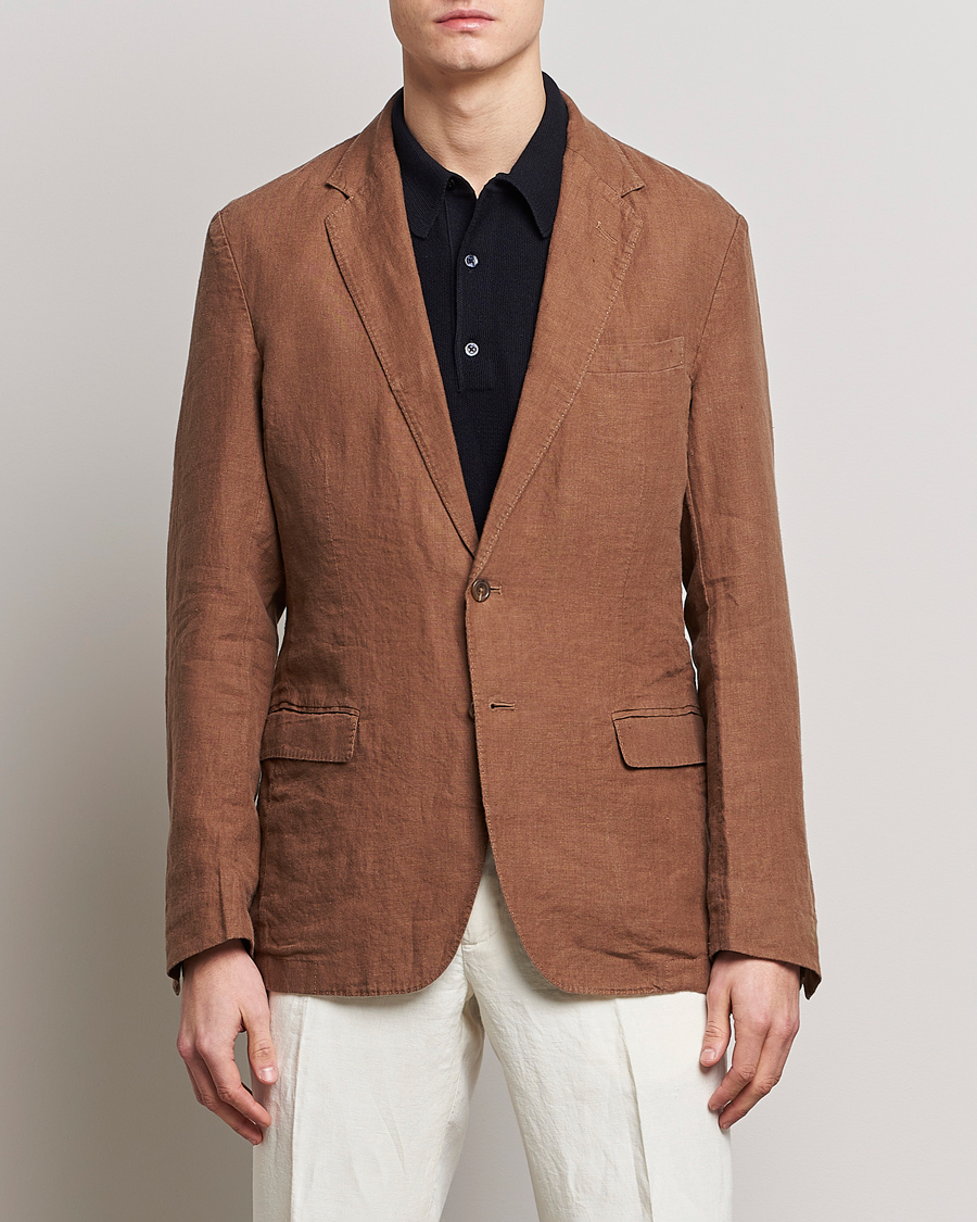 Herren | Leinensakko | Polo Ralph Lauren | Linen Sportcoat Luggage Brown