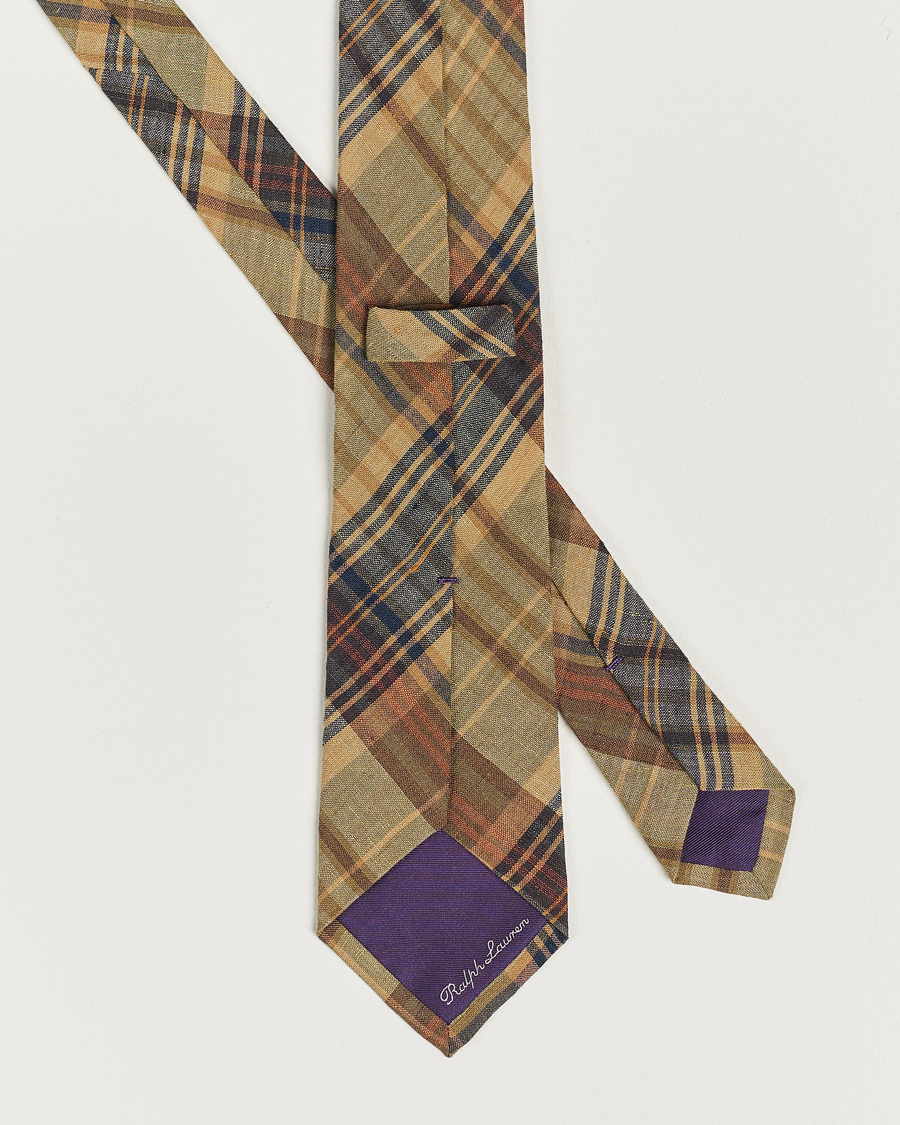 Herren |  | Ralph Lauren Purple Label | Plaid LinenTie Khaki Multi