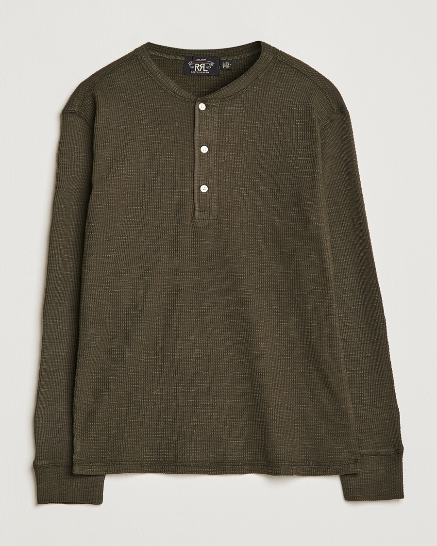 Herren | Pullover | RRL | Long Sleeve Henley Dark Green
