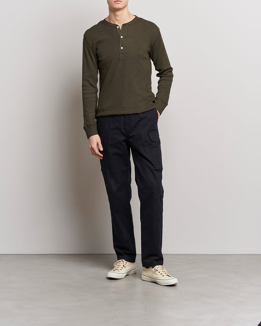 Herren | Pullover | RRL | Long Sleeve Henley Dark Green