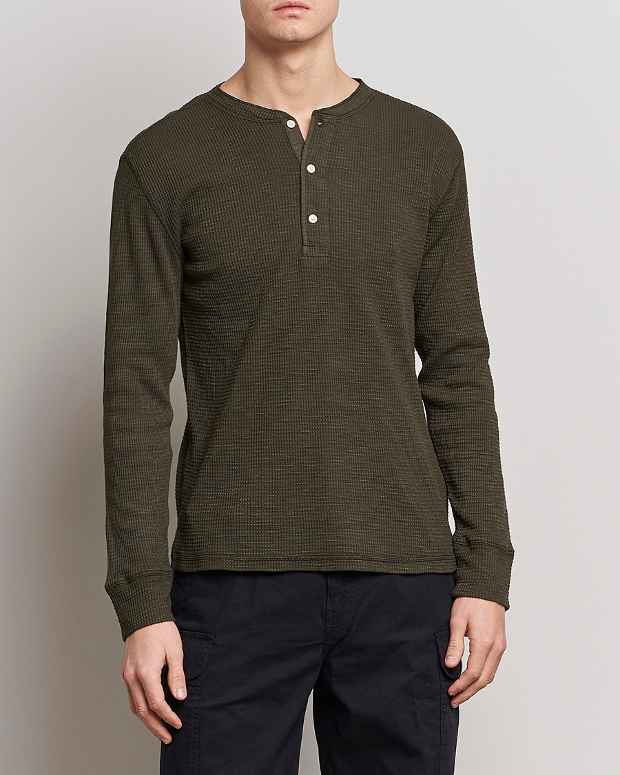 Herren | Pullover | RRL | Long Sleeve Henley Dark Green