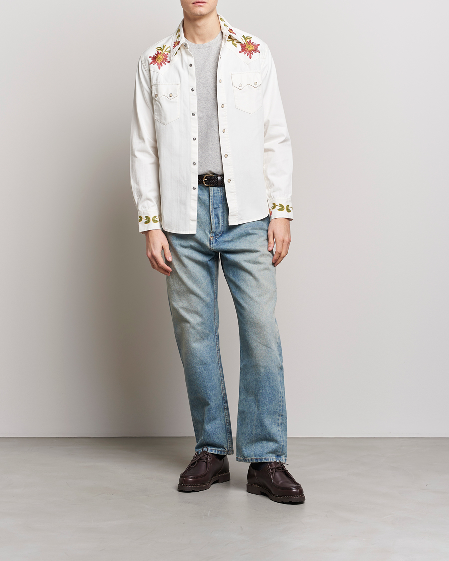 Herren | Hemden | RRL | Sawtooth Western Embroidered Shirt White Wash
