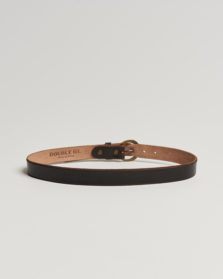 Herren | RRL Terramce Tumbled Leather Belt Dark Brown | RRL | Terramce Tumbled Leather Belt Dark Brown