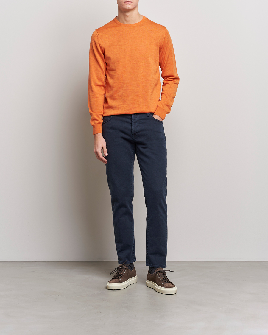Herren | Kleidung | Stenströms | Merino Crew Neck Orange