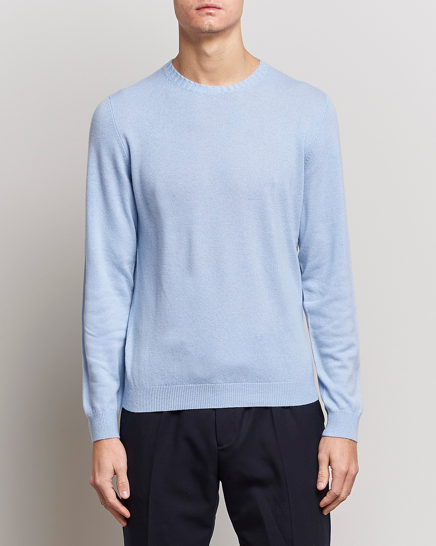 Herren | Kaschmirpullover | Stenströms | Cashmere Crew Neck Light Blue
