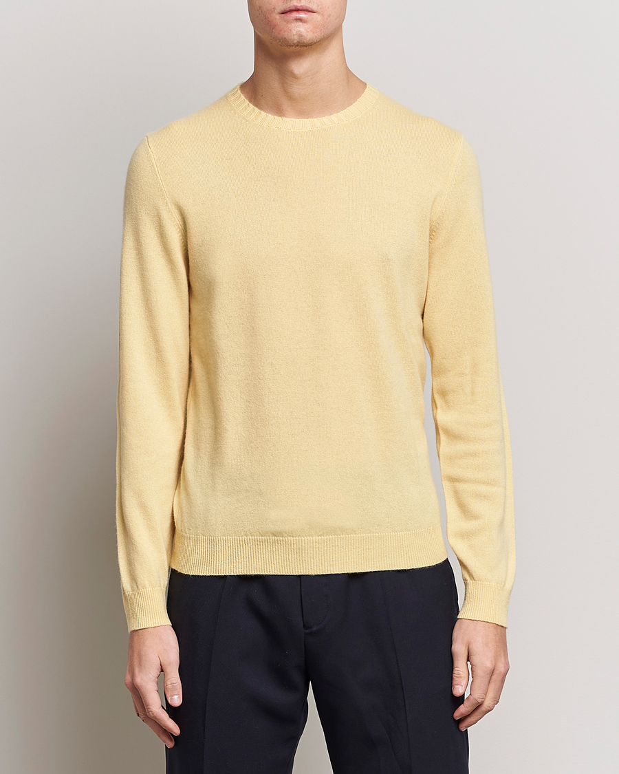 Herren | Kaschmirpullover | Stenströms | Cashmere Crew Neck Yellow
