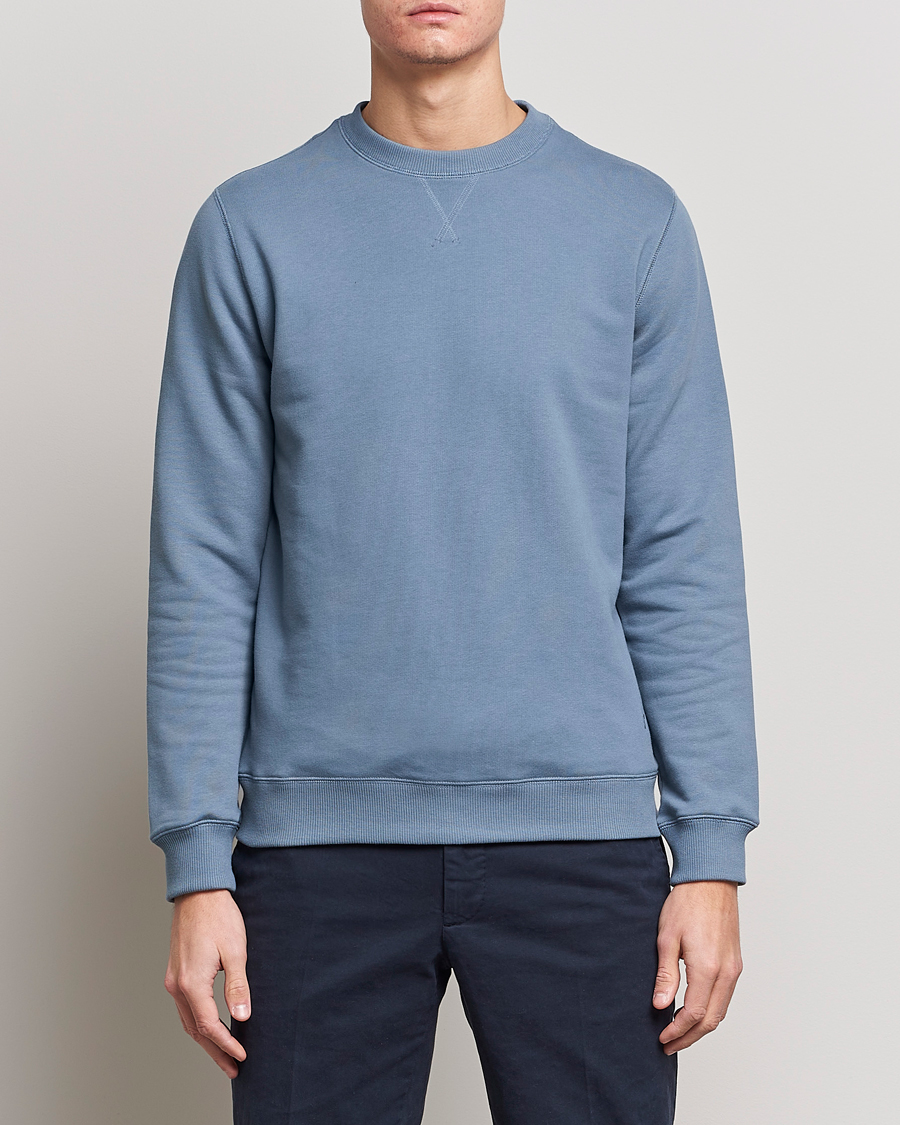 Herren |  | Stenströms | Cotton Collage Crew Neck Blue