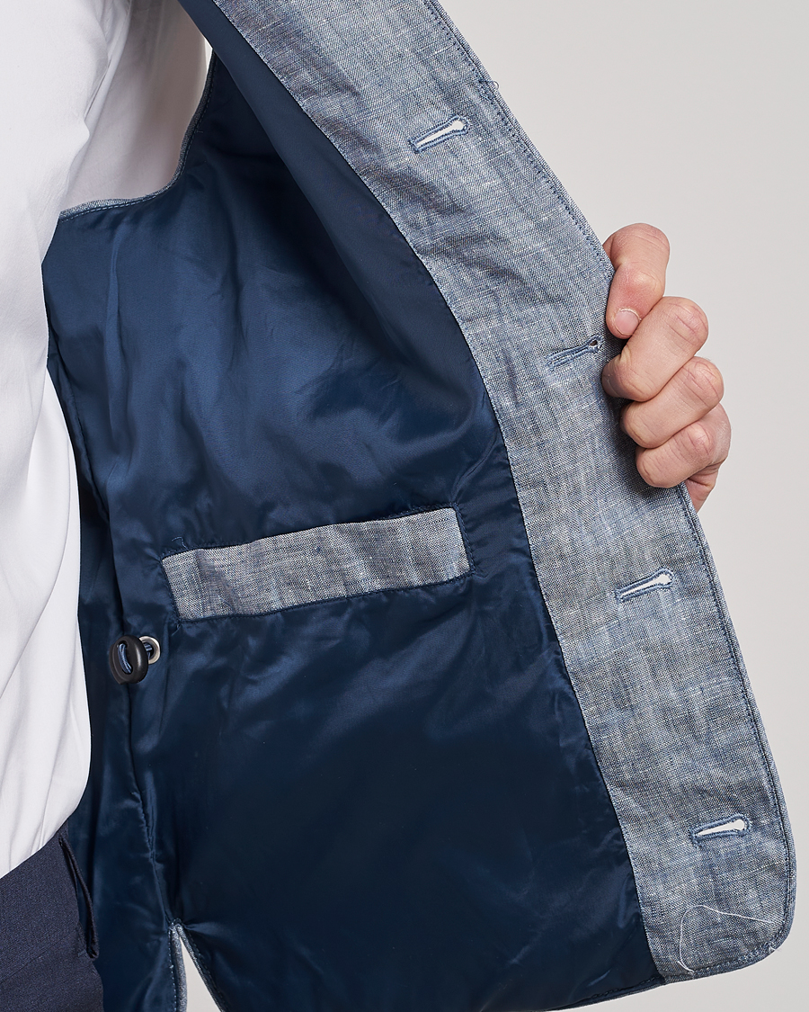 Herren | Westen | Stenströms | Padded Linen Vest Blue