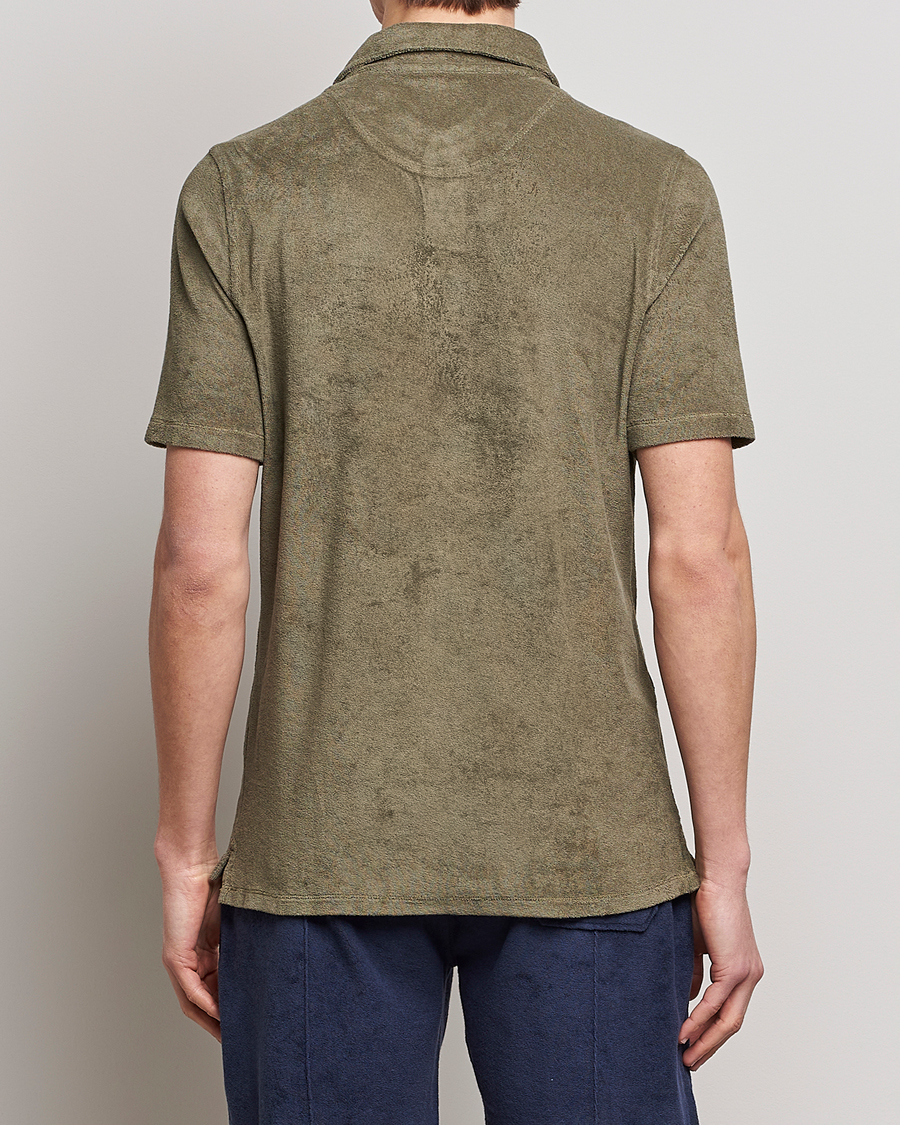 Herren | Poloshirts | Stenströms | Terry Cotton Poloshirt Olive